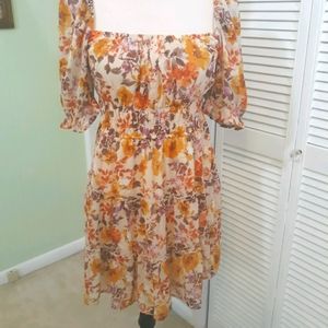 Jun & Ivy boho off shoulder ruffle dress med *5